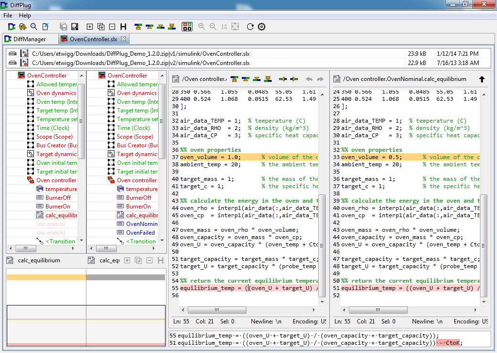 dp.simstate.differ can diff and merge embedded MATLAB and model scripts (InitFcn, StopFcn, etc.).