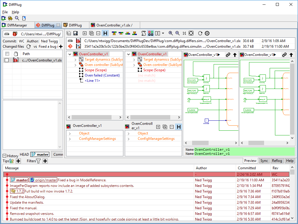 dp.simstate.differ can easily integrate into any VCS system.