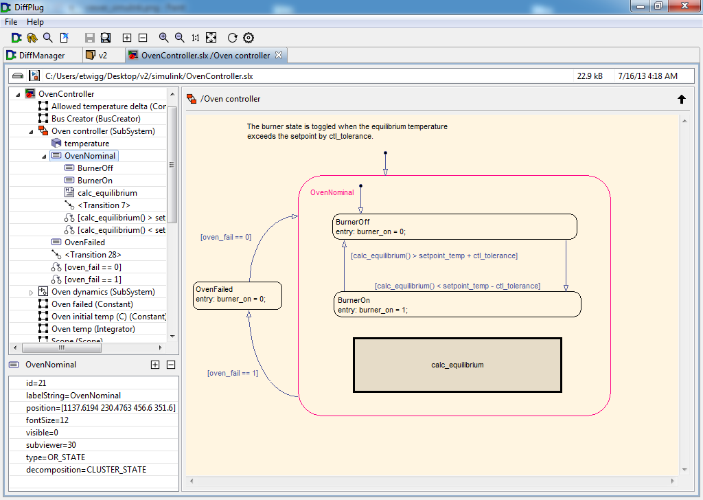 DiffPlug loads Stateflow lightning fast.